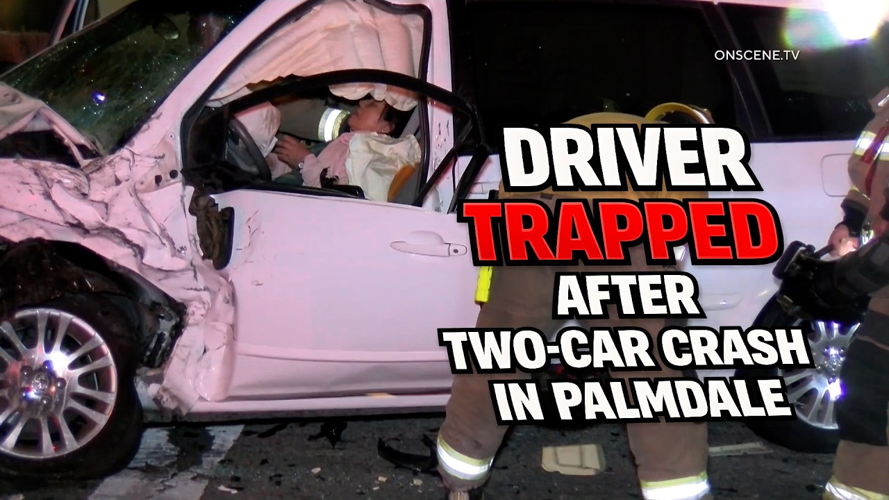 Driver Trapped After Two-Car Crash In Palmdale