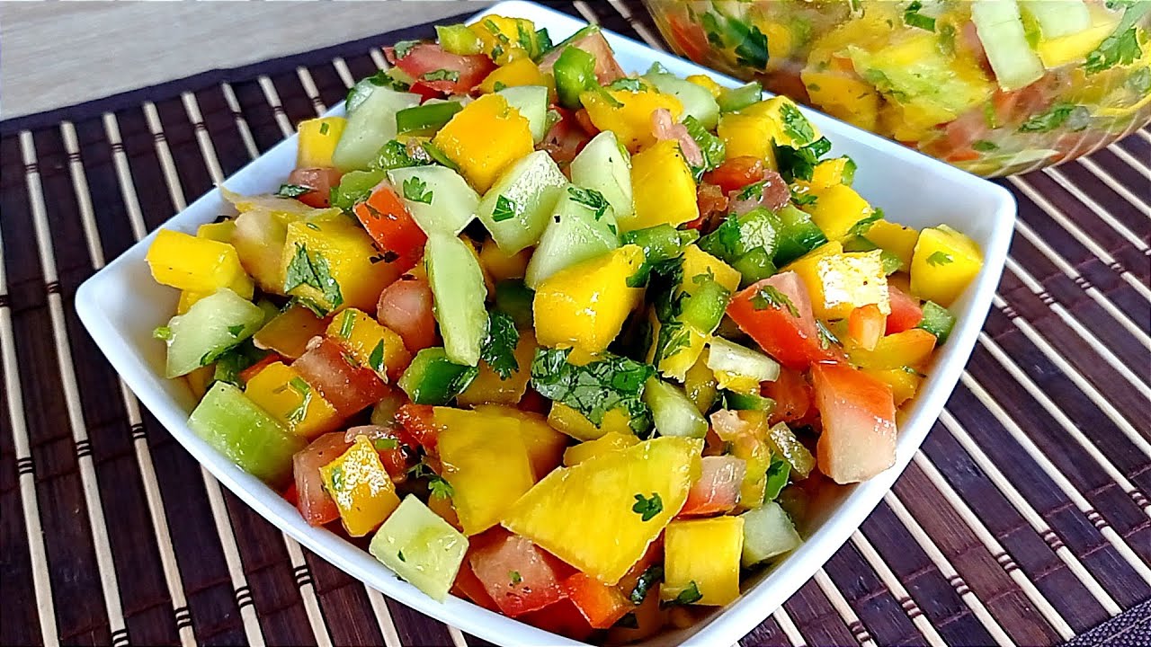 😋🤤 Exquisita, saludable y refrescante ensalada de mango. 🥭