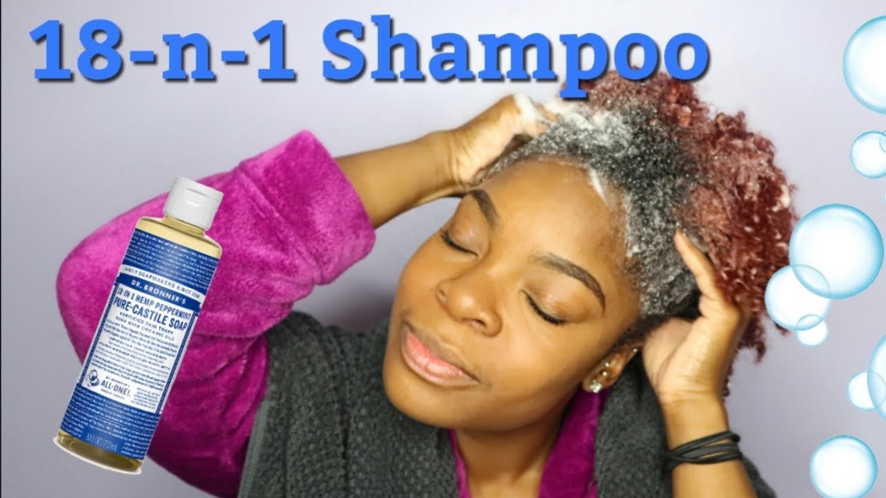 DR BRONNER PEPPERMINT 🍬18-n-1  PURE CASTILE SOAP for removing PRODUCT BUILD-UP on Natural Hair