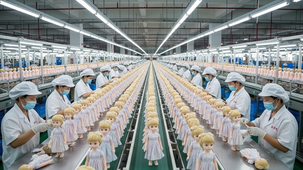Inside a Chinese Doll Making Factory From Raw Plastic to Finished Dolls Full Process.