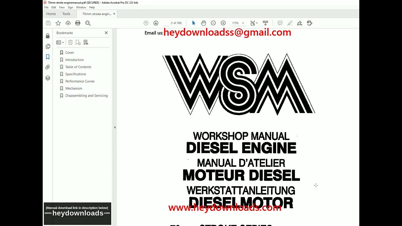 Kubota Tractor 70mm Stroke Series Diesel Engine Repair Manual