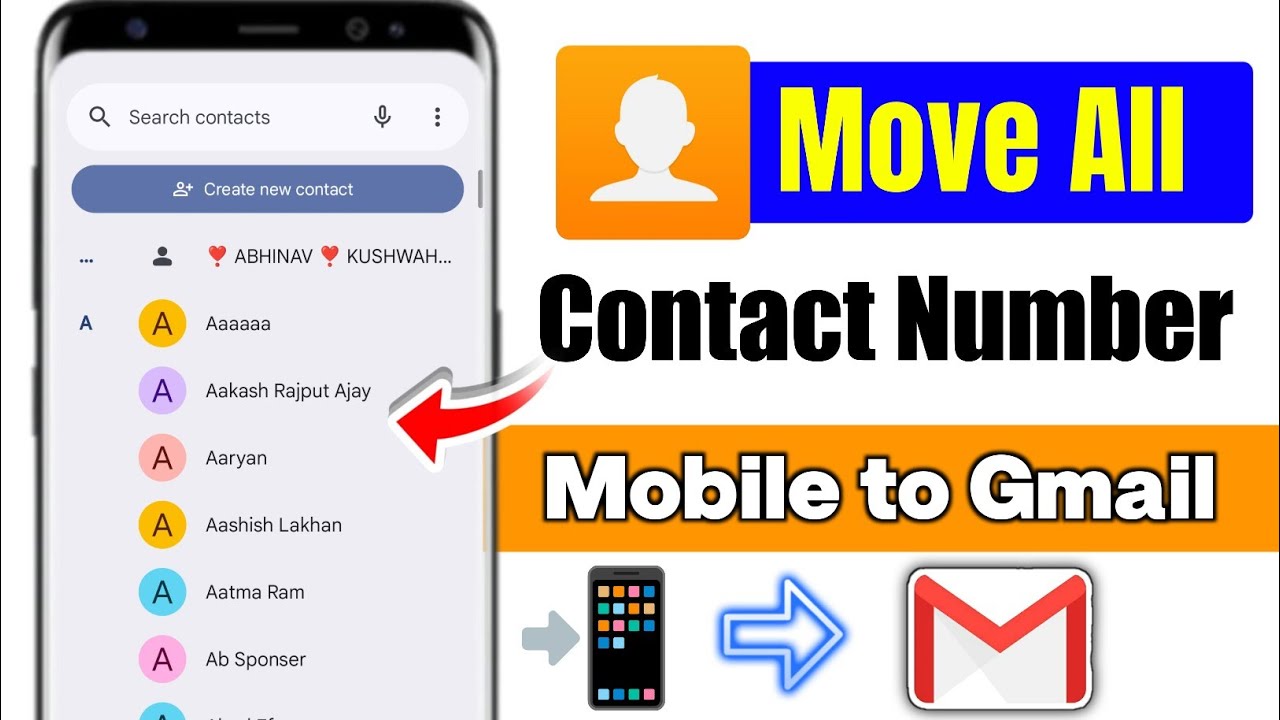 📲Mobile Contacts Transfer to Gmail | How To Move Mobile Contacts Number in Gmail Account | 