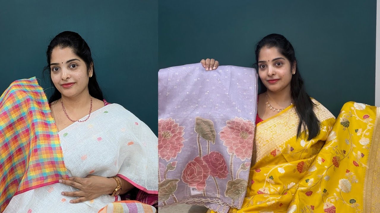 Pure lenins, pure handloom benarasi pattu, pure tissues and many more #9391527236 