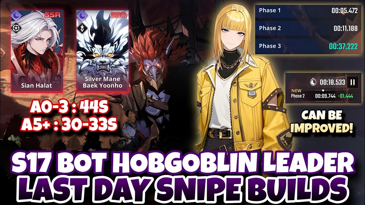 LAST DAY SNIPE BUILDS | HOBGOBLIN LEADER BATTLEFIELD OF TIME SEASON 17 [SOLO LEVELING: ARISE]
