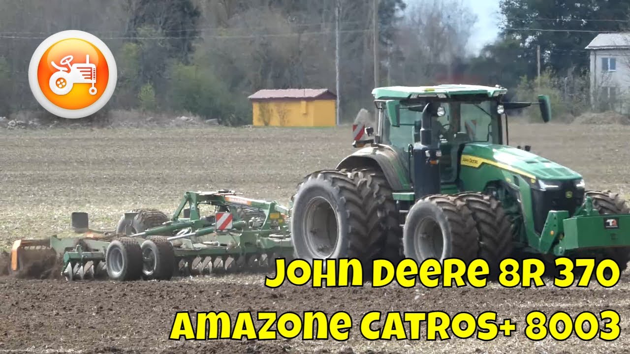 Tillage 2023 | John Deere 8R 370 & Amazone Catros+ 8003/2TX disc harrow