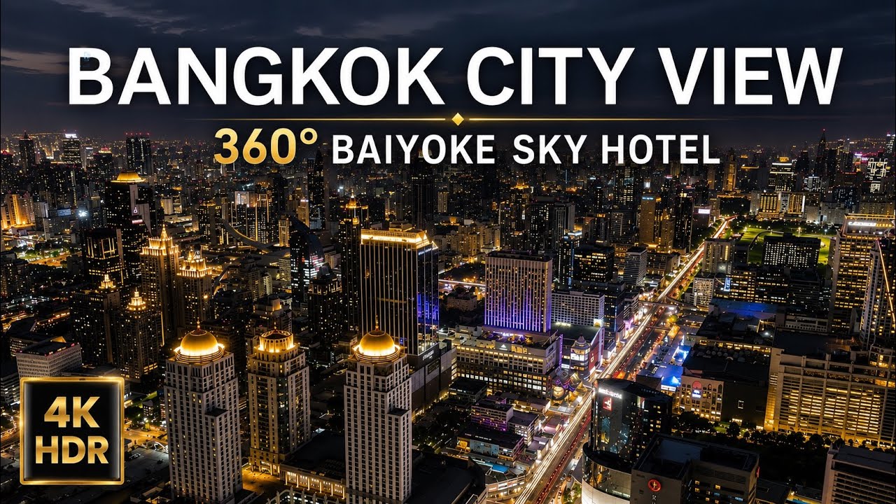4K HDR | Bangkok Rooftop Night View ✨ | Best Skyline in Thailand