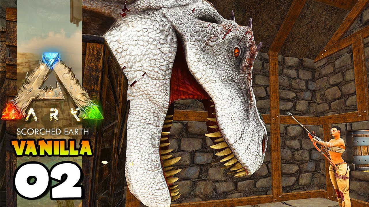 ATACADOS POR VÁRIOS T-REX!!! ARK: SCORCHED EARTH (VANILLA) 02