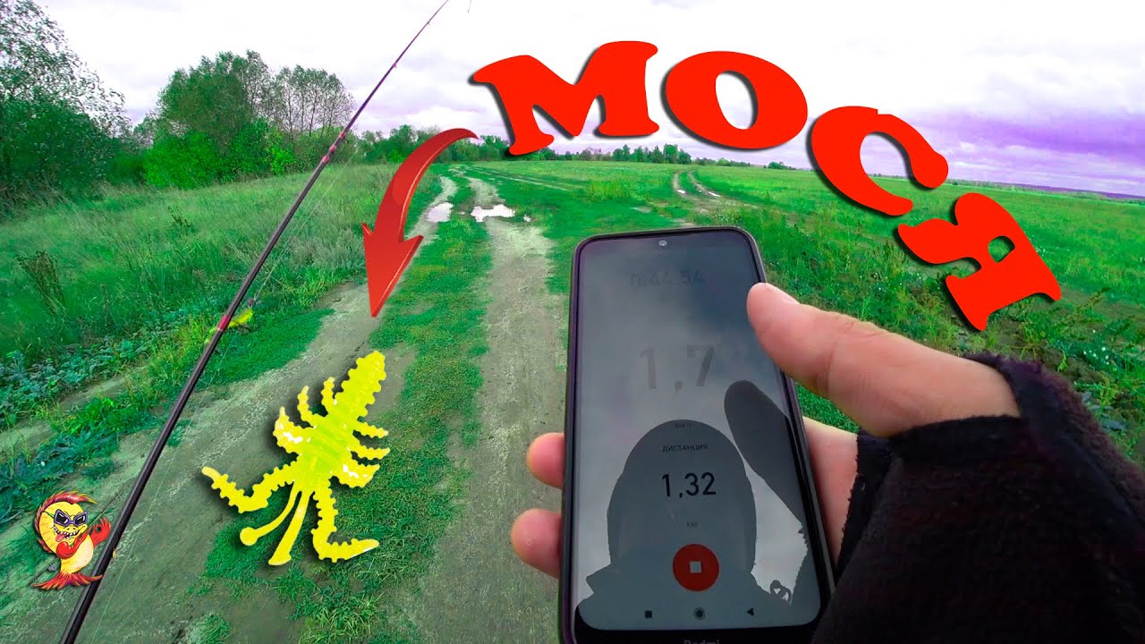 Микроджиг на маленькой речке. Гуляю с Мосей.