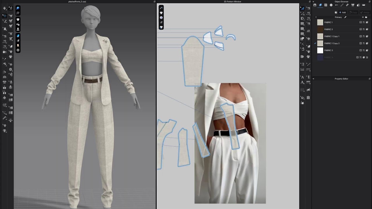 Pleated Pants Cloth - Marvelous Designer/Clo3D