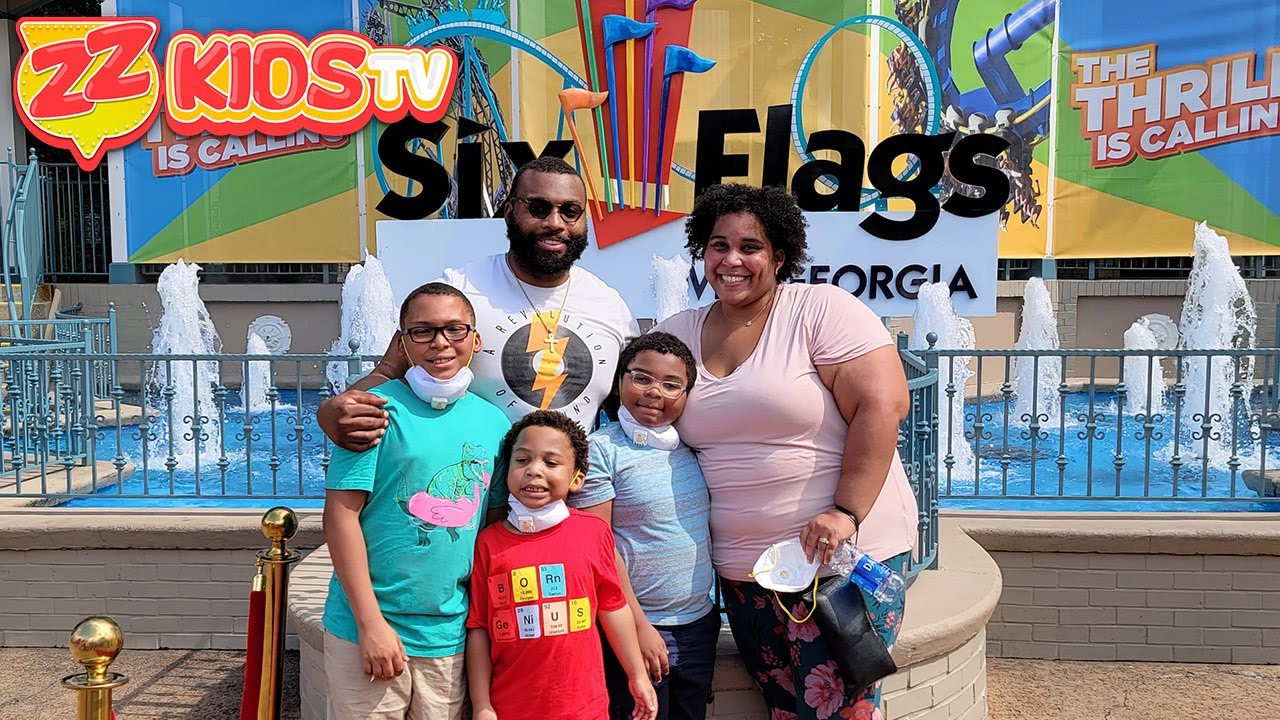 Family Vacaton At Six Flags! ZZ Kids TV Roller Coaster Rides