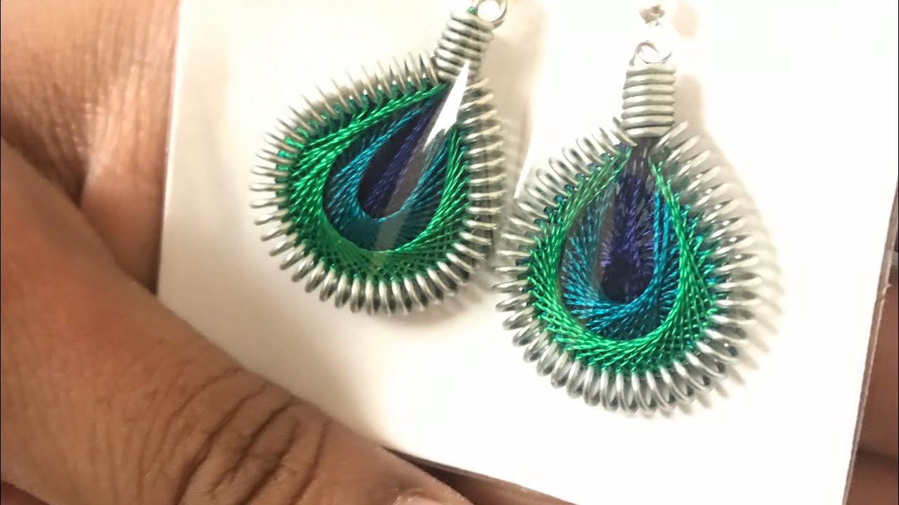 How to make silk thread Peruvian style earring | chota crafts | crafs