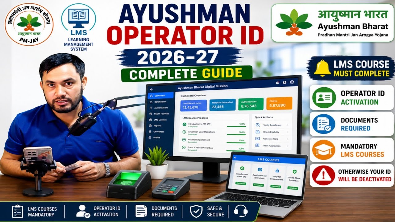 How to Get Ayushman Operator ID 2026-27 | LMS Course Mandatory | ID Deactivated Warning