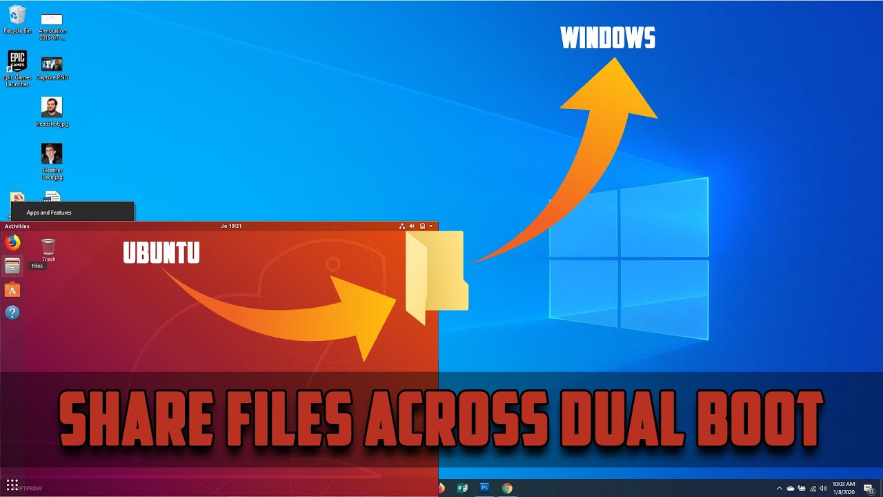 How to Share files between a Ubuntu/Windows 10 dual boot