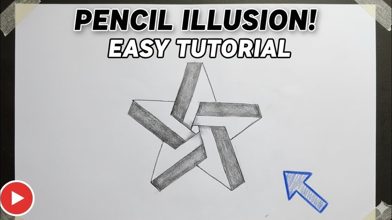 How to Draw An Impossible 3D Star Narrated Step By Step