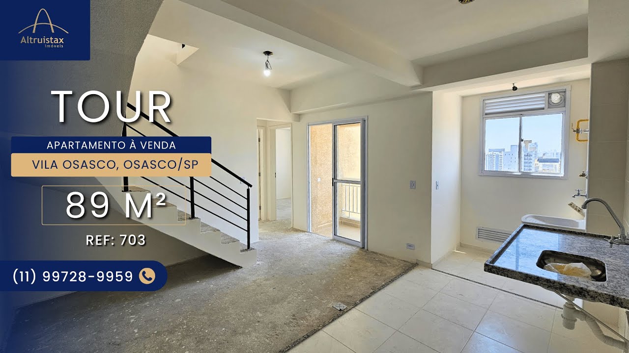 Cobertura Duplex à Venda em Osasco | 3 Quartos, 1 Suíte, 2 Vagas, FGTS – Vila Osasco (REF703)
