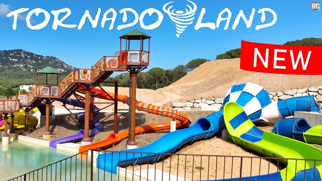 Water World Lloret - Tornado Land | ¡NUEVA área familiar 2024! | 8 Toboganes