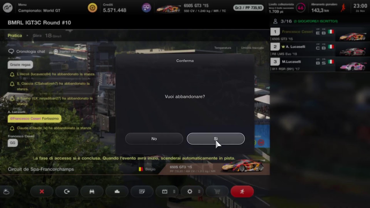 GT7 campionato BMRL GT3 Round 10
