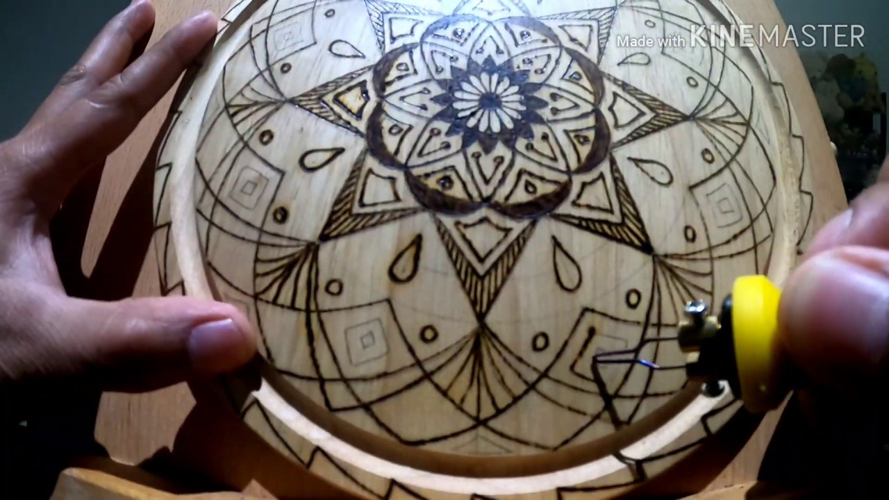 Mandala Pyrography Wood Burning Art