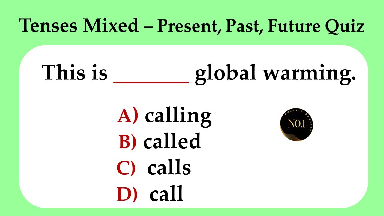 Mixed Tenses Quiz | Present, Past, Future Mixed Grammar test | 15 Questions | No.1 Quality English