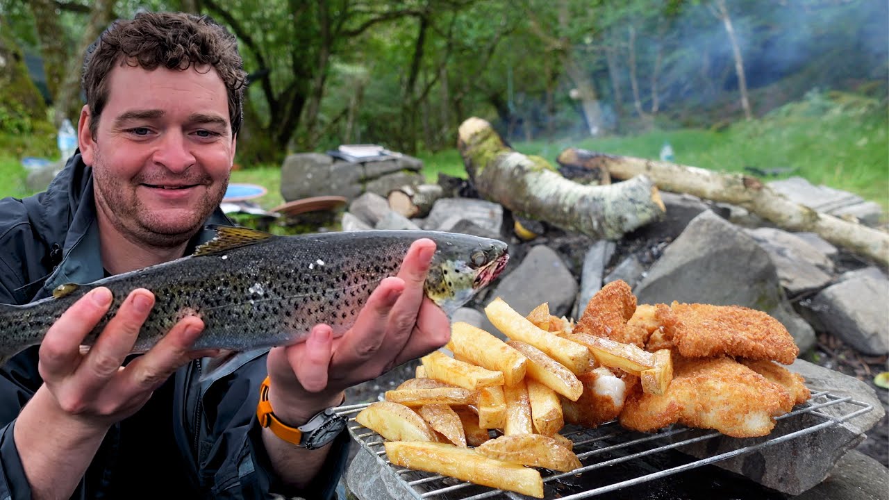 Wild Scottish Sea Trout | Fish and Chips on the Camp Fire