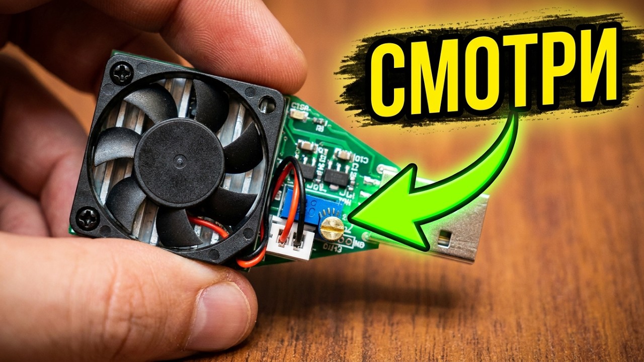 ⚡ СУПЕР USB НАГРУЗКА С РЕГУЛЯТОРОМ МОЩНОСТИ И КУЛЕРОМ 0-3А 15ВТ С АЛИЭКСПРЕСС