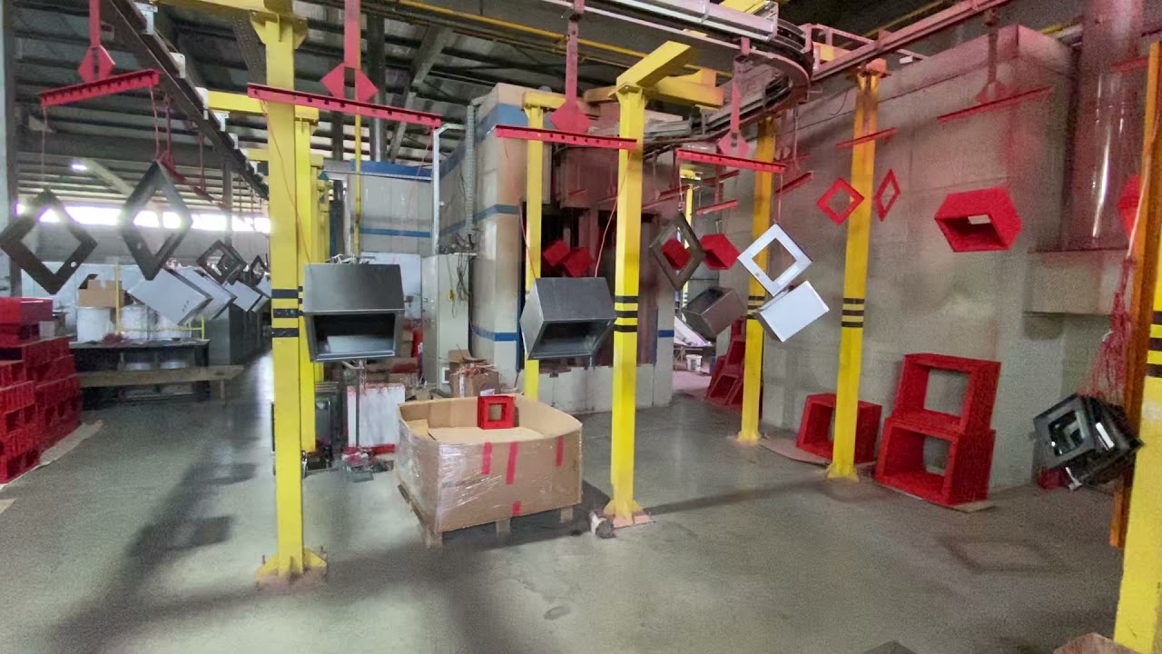 Linie automată vopsire c&acirc;mp electrostatic
