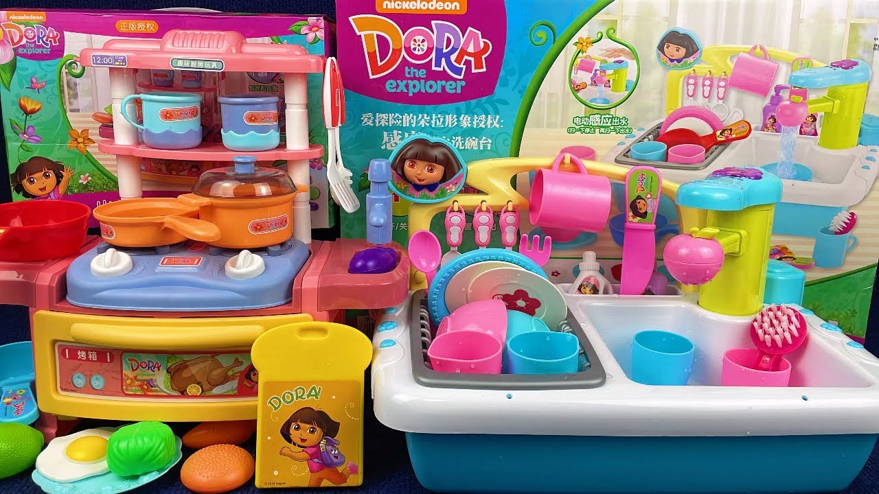 10 Minutes Satisfying with Unboxing Dora Kitchen Sink Toys Play Set Review Toys | ASMR
