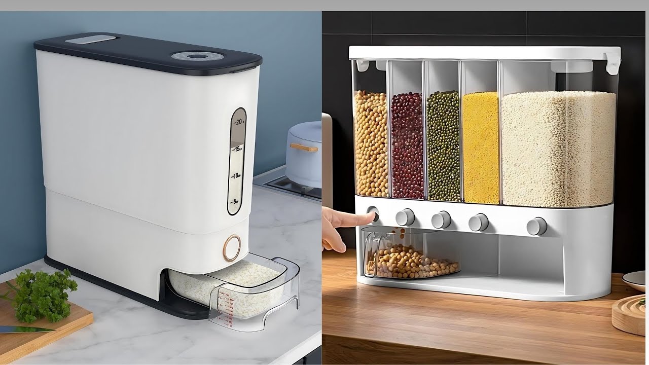 Best Top 5 Rice Dispenser Dry Food Storage Container For Home Kitchen