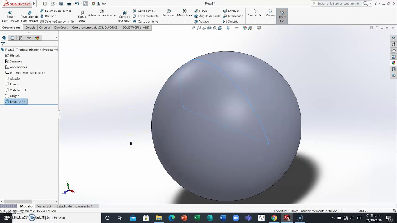Cómo hacer una esfera en Solid Works