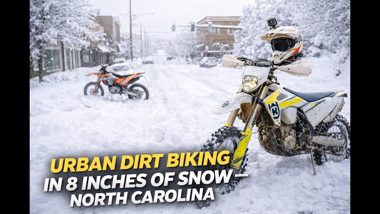 Urban Dirt Biking in 8 Inches of Snow — North Carolina