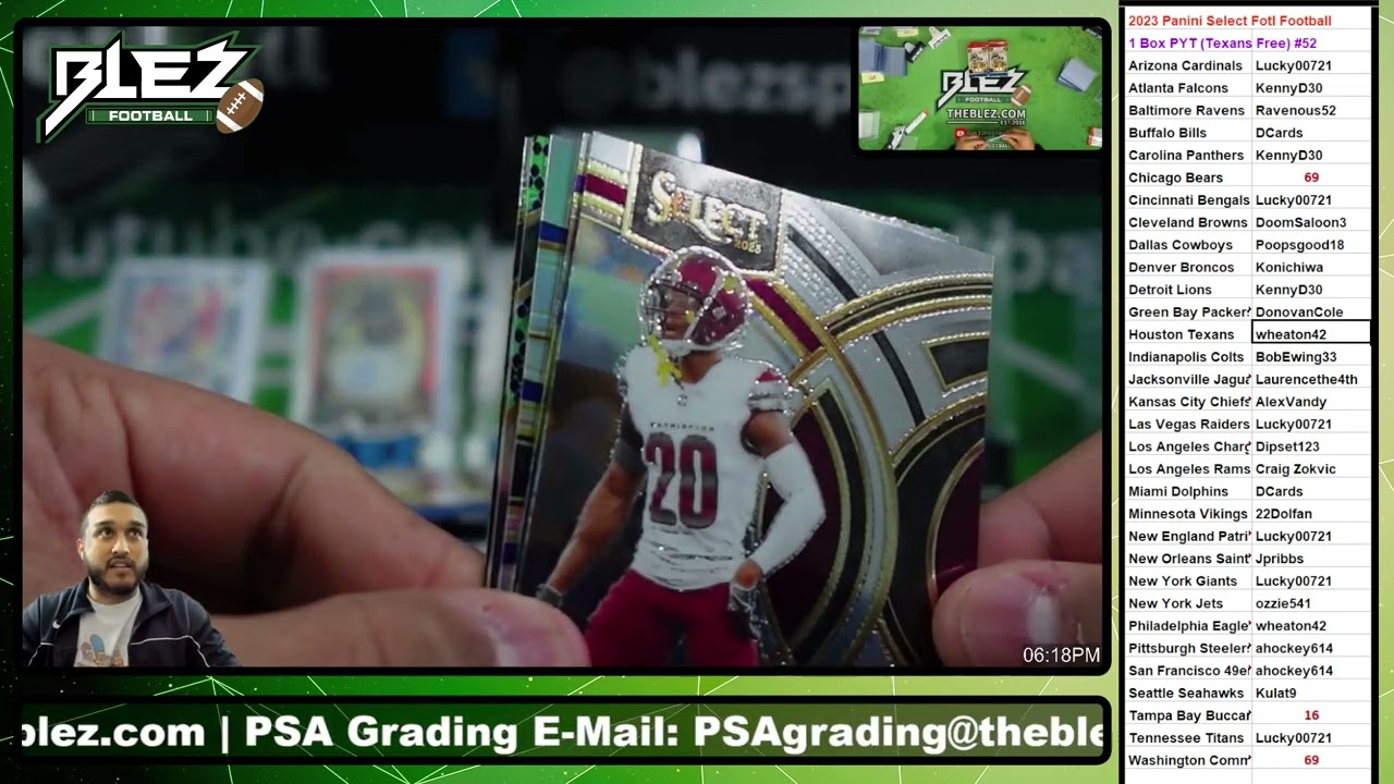 2023 Select FOTL Football 1 Box Break #52 Pick Your Team