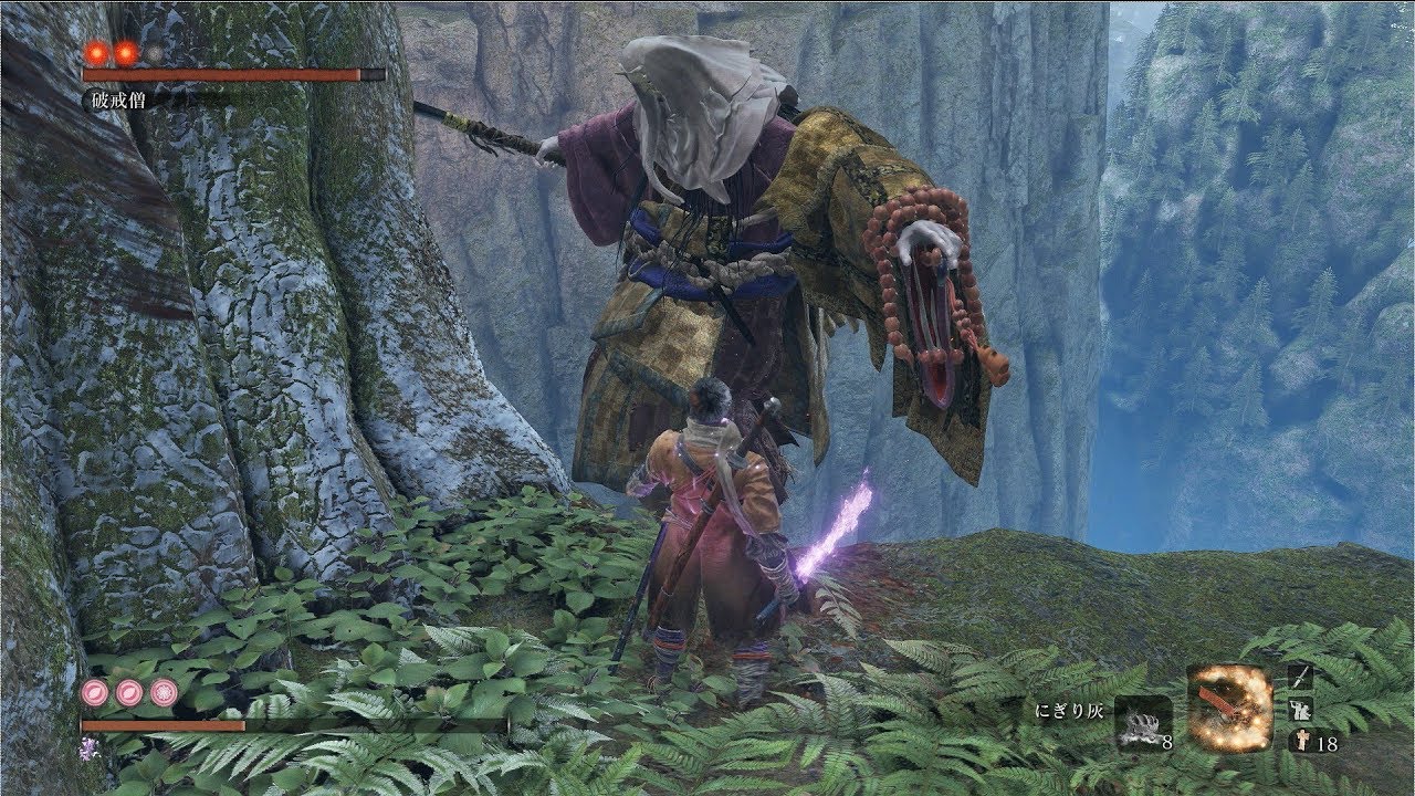 隻狼 SEKIRO 源の宮 破戒僧も落下死するようです Corrupted Monk also fall death［glitch］ (Fountainhead Palace)