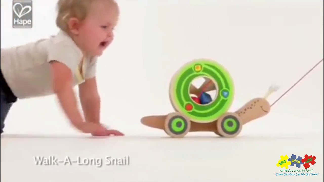 Snail Pull  & Play Shape Sorter Hape Toys from who what why