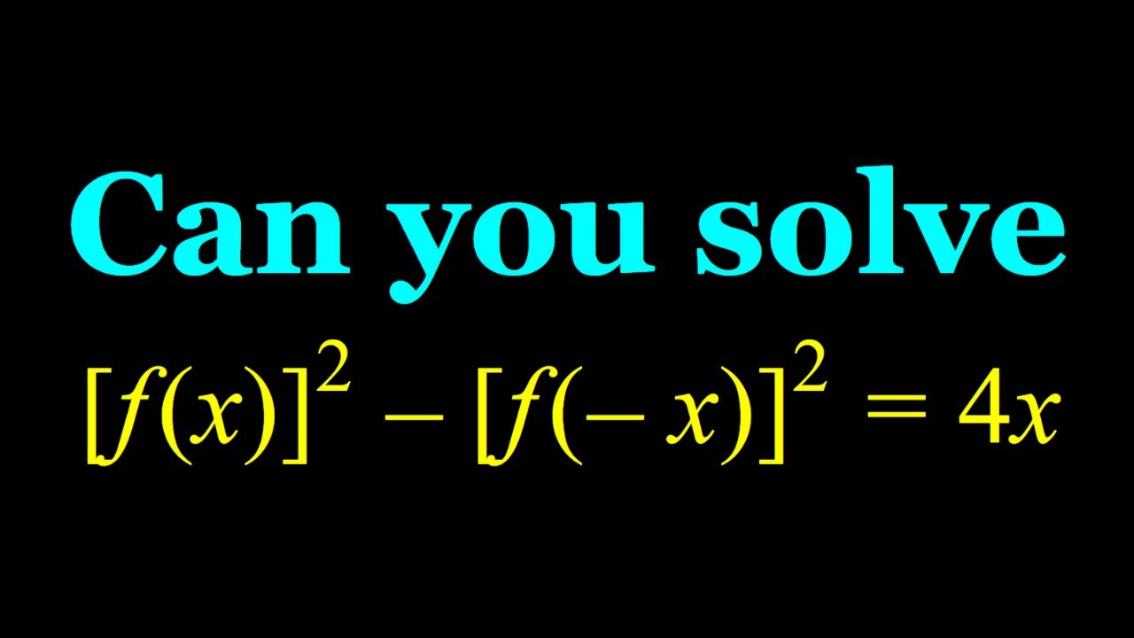 Solving A Quadratic Functional Equation