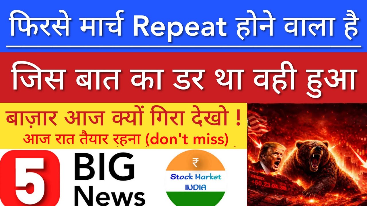 फिरसे मार्च REPEAT हो सकता है 🔴 SHARE MARKET LATEST NEWS TODAY | STOCK MARKET INDIA