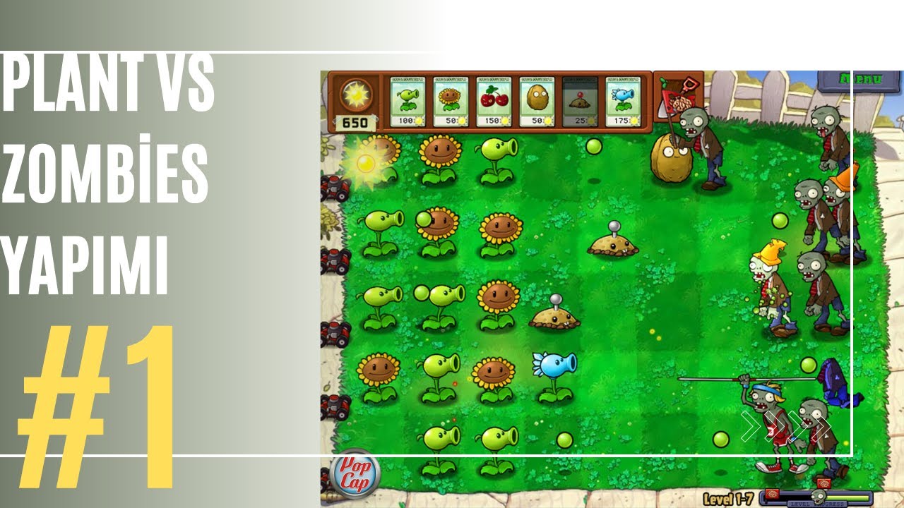 Plant Vs Zombies Nasıl Yapılır #1 (Temel giriş + Bitki  ekme )