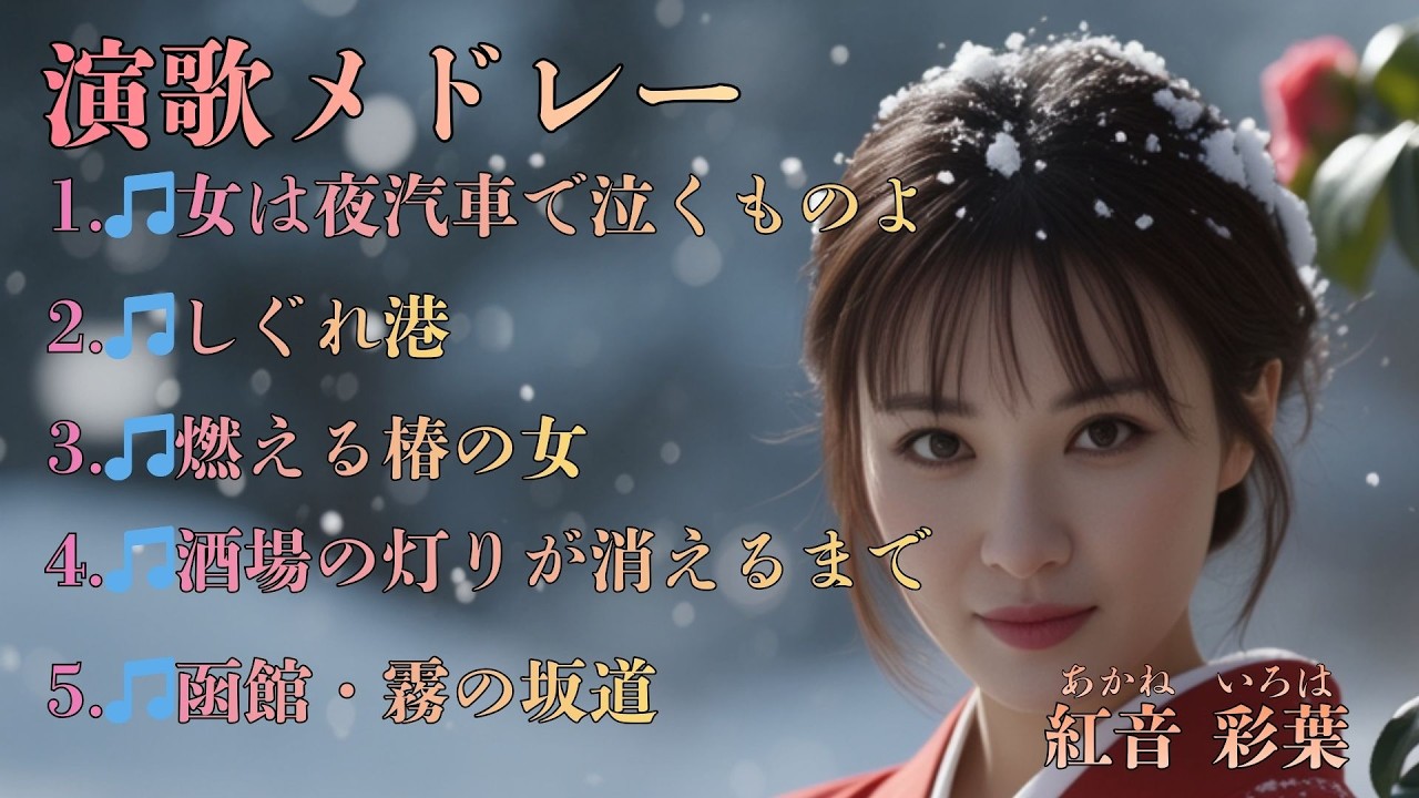 💖【AI演歌 名曲集】💖　🎵女は夜汽車で泣くものよ／🎵しぐれ港／🎵燃える椿の女／🎵酒場の灯りが消えるまで／🎵函館・霧の坂道｜心に沁みる5曲コンピレーション💖