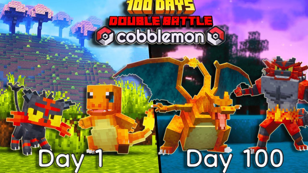 I Spent 100 Days In a COBBLEMON DOUBLE BATTLE NUZLOCKE against MY RIVAL - Full Movie