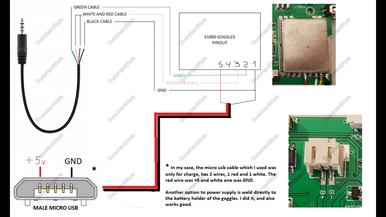 How to connect Eachine EV100 Micro DVR to Eachine EV800 goggles (EASY WAY)