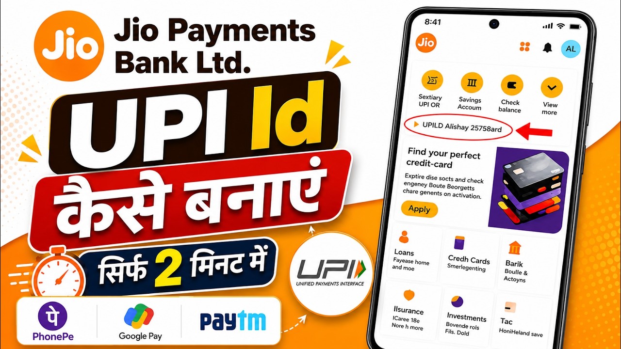 How to create a UPI ID using Jio Payments Bank 2026 - How to create a UPI ID in Jio Payments Bank...