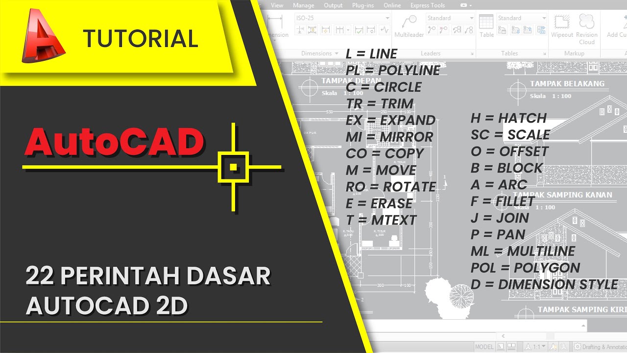 22 Perintah Dasar yang Sering Digunakan di Autocad 2D