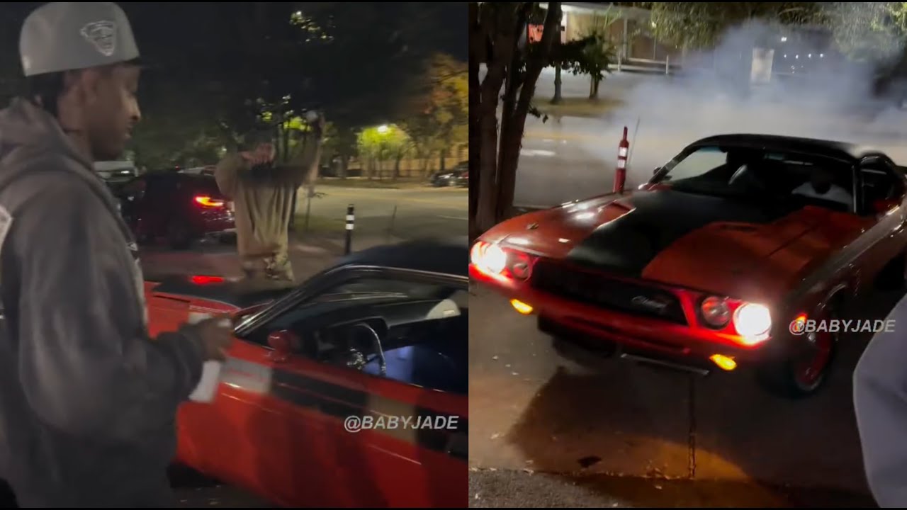 21 Savage Speechless After Getting A Old School Hellcat Challenger On His 32nd B-Day 🚘