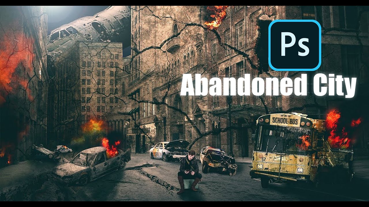 Photoshop Tutorial - Abandoned City  photo manipulation effect