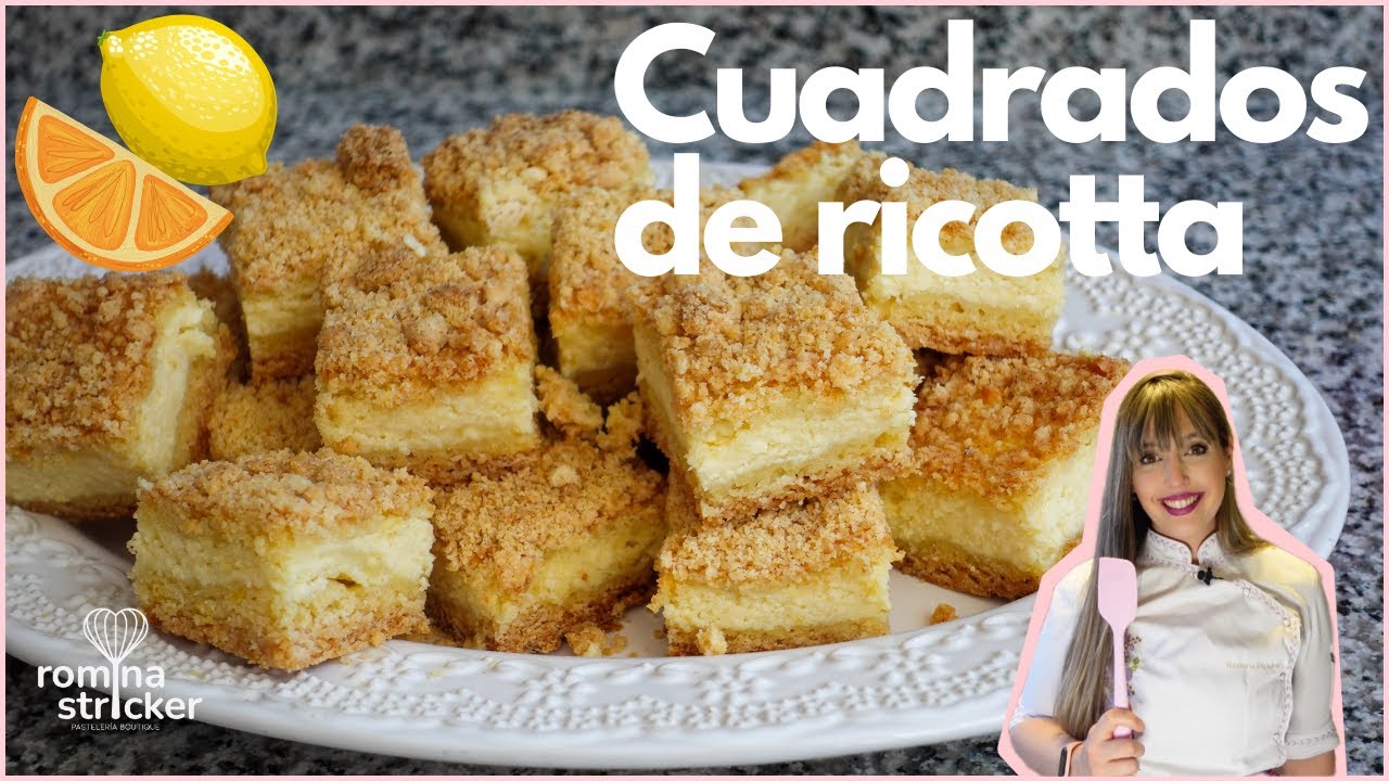 RECETA de cuadrados de RICOTA CON CRUMBLE | fáciles, riquisimos y con mucho aroma a citricos