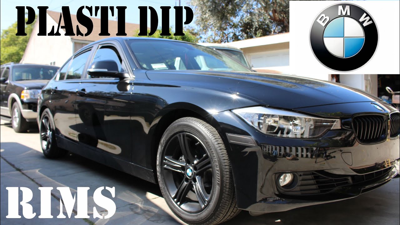 2014 BMW 328i Plasti dip rims with Glossifier DIY