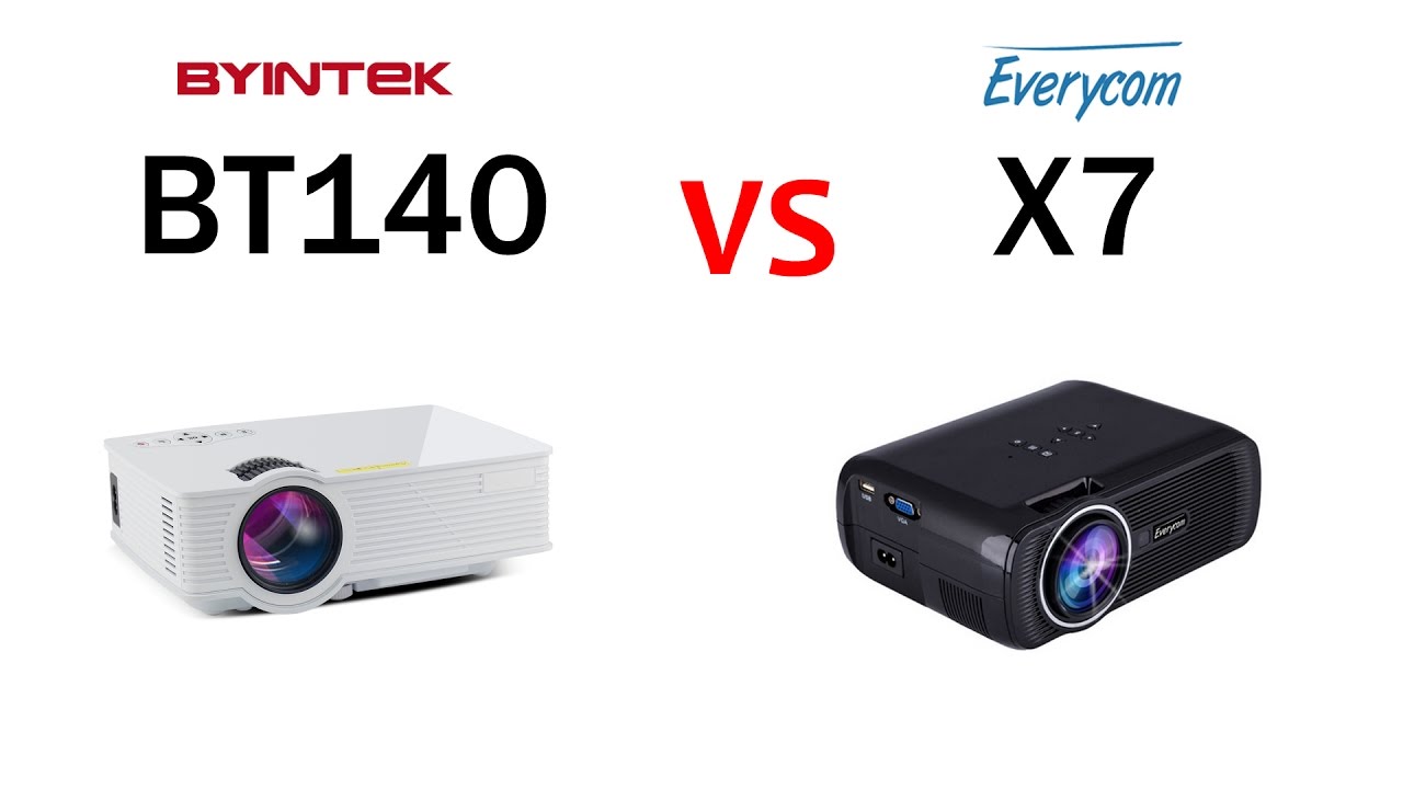 Best 90USD Mini Projector BYINTEK BT140 vs Everycom X7