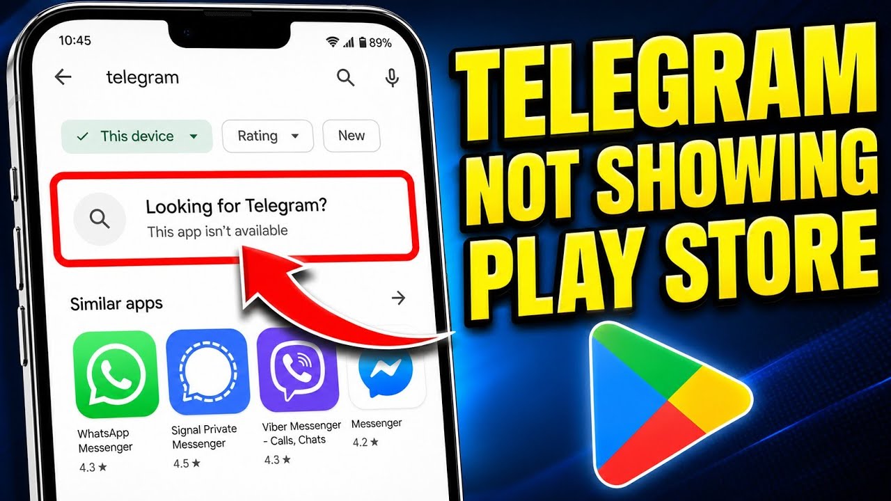 Telegram not showing in play store 2026 | Looking for telegram this app isn't available