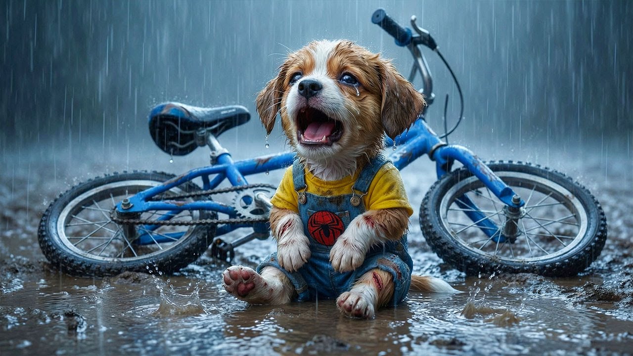 Baby Puppy Falls in the Rainy Forest 😢🐶 A Kind Kitty Saves Him and Mom’s Tears Finally Stop ❤️🌧️