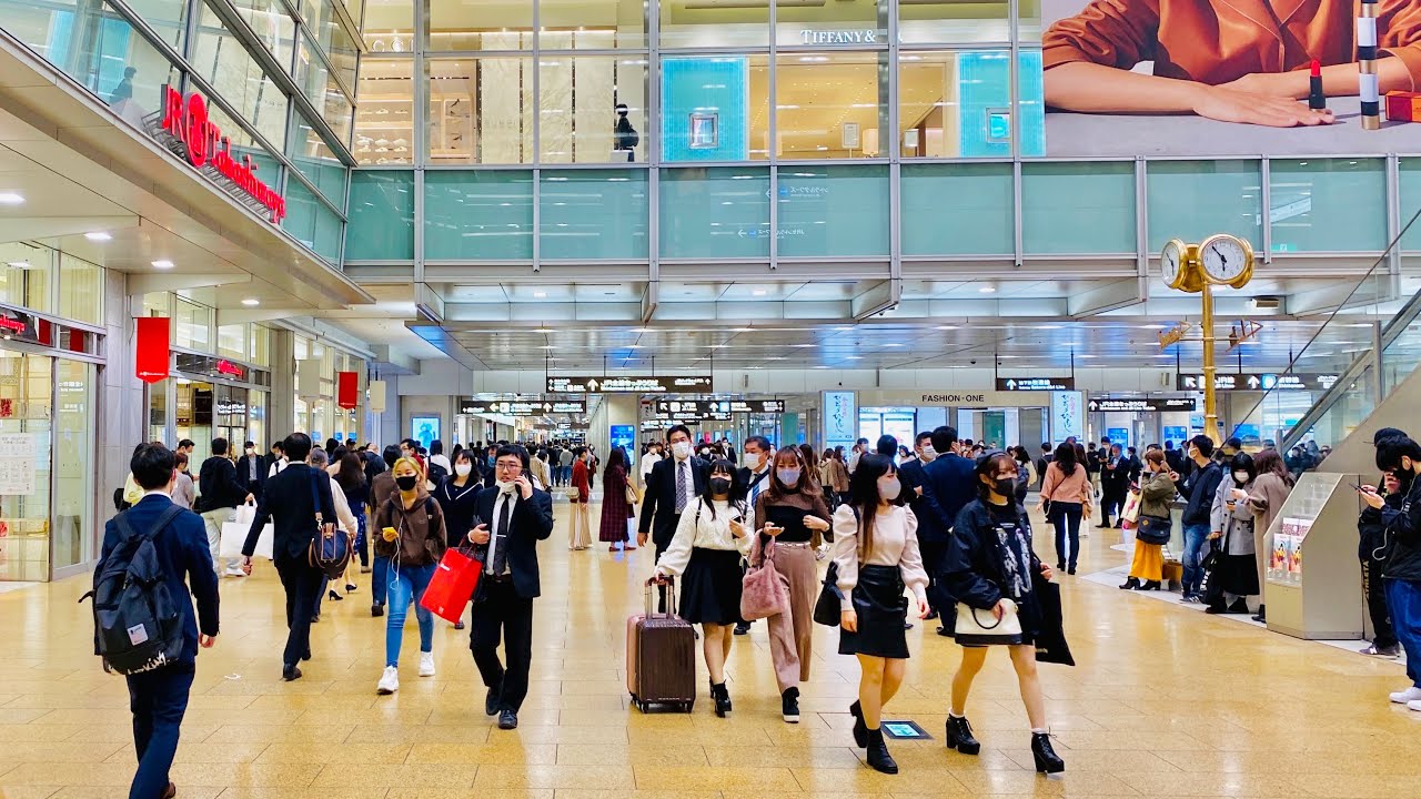 【4K】Japan Walking Tour - Explore The Inside of Nagoya Station #ASMR
