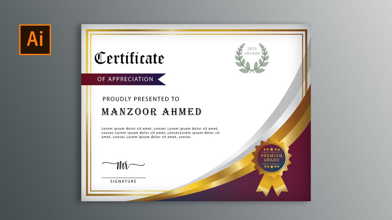 Certificate Design in illustrator | Certificate